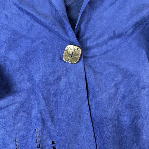 IC By Connie K Jacket Womens Large Button Front Suede Cut Out Detail Artsy - Picture 6 of 11